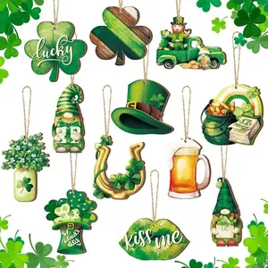 12/24/36 Piece Clover & Irish Lucky Charm Ornaments, Multi-Holiday Tree Decorations with Hooks, Perfect for Christmas, Easter, St Patrick's Day, Hanging Ornament