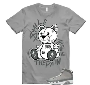 Gildan 5000 Unisex Heavy Cotton T-Shirt Smile Bear Graphic Tee Grey 9 Outfit, Regular Fit, Trendy Summer Sun Shirt, Comfortable Cotton