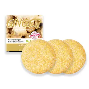 No Silicone Ginger Shampoo Bar with Olive & Coconut Oil, Organic Solid Hair Soap for Dry Damaged Hair Ketoconazole Control