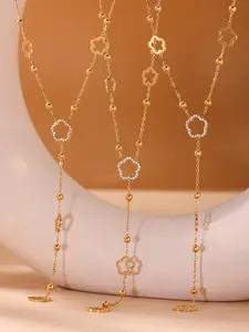 Women's Stainless Steel Y-Shaped Necklace, Chain Jewelry, Elegant Minimalist Daily Wear Accessory, Perfect Gift for Women