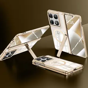 Invisible Foldable Bracket Magnetic Phone Case is compatible with Motorola Moto Razr Fold, equipped with a front screen privacy protection film, featuring integrated case and film design, drop-proof protective cover, durable and stylish design