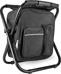 Camping Chair Backpack Grey – Foldable Fishing Stool