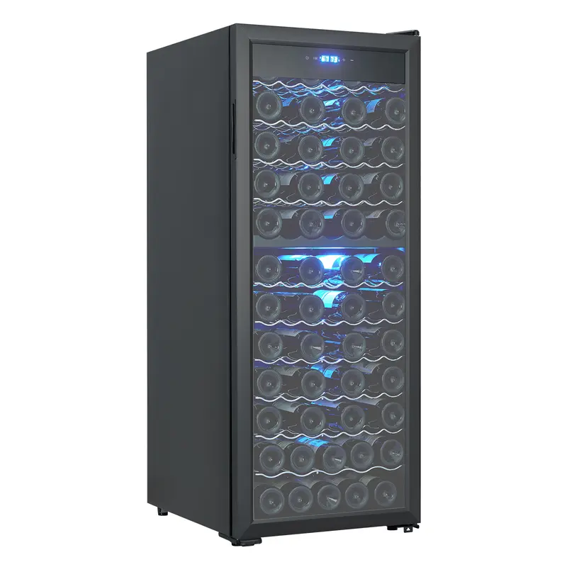 TricaLktdp Freestanding 80 Bottle Wine Cooler Refrigerator with Dual Temperature Zones – Low Noise, Fast Cooling Wine Fridge for Red & White Wine, Champagne, Beer – Wine Chiller for Home or Kitchen