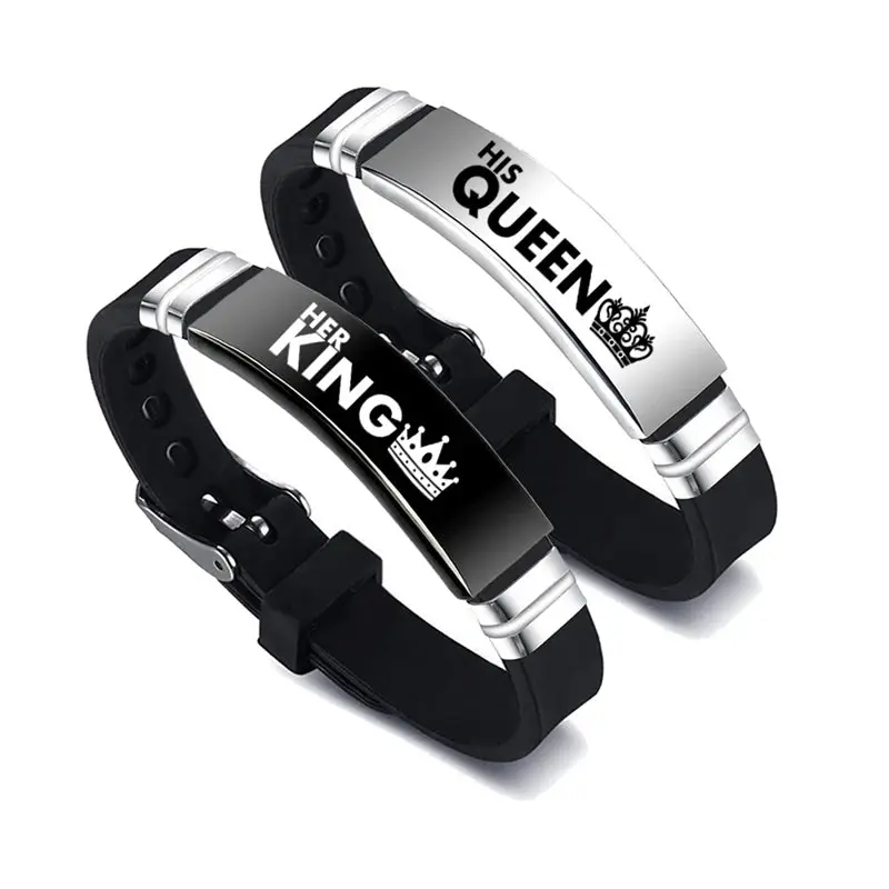 Couple's King & Queen Bracelets - Adjustable Pair