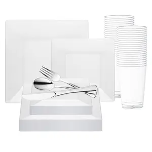 Clear Square Plastic Wedding Value Set