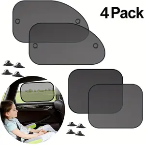 4-Piece Car Sunshade Set, Ultimate UV Protection, Easy Installation & Removal, Keeps Kids Cool Comfortable, Fits Most Cars Vans, UV Protective Sunshade, Sunshade For Car Outside, Car Window Shades