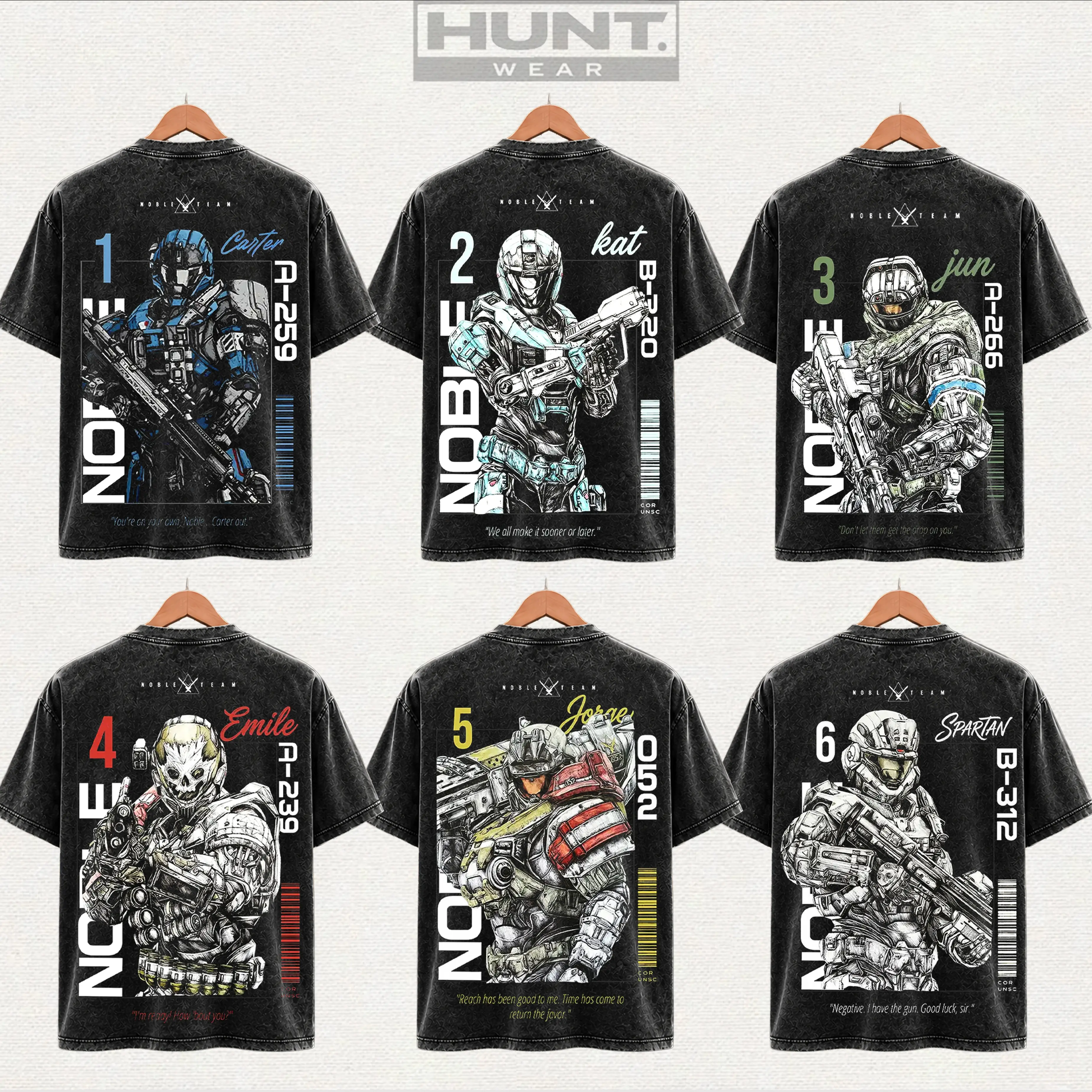 [Collection] 6 Design Noble Team Halo Reach v1, Remember Reach Unisex Cotton T-Shirt, RPG graphic tees Top anime manga game merch Casual Streetwear men gifts shirts men Menswear Hoodie Print Straight