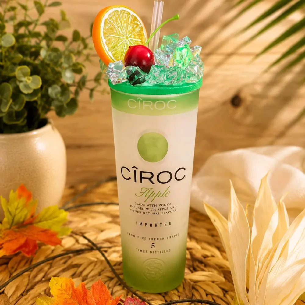 Ciroc Apple Glass Tumbler - Stylish, Reusable Beverage Cup, Washable Kitchen Drinkware