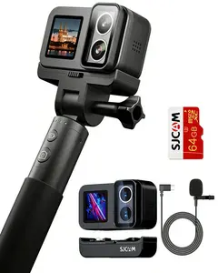 SJCAM SJ20 4K Vlogging Camera,Long-Lasting 480 Mins  with Handle,Outdoor Waterproof Cameras,F2.0/F1.3 Dual Lens 4K,154° FOV, Low Light HDR,Stabilization,8X Zoom,Underwater Action Camera Snorkling,Travel,Fishing,Motorcycling