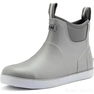 Men's Deck Boots, Waterproof Ankle Rain Boots Men Anti-Slip Traction, Outdoor Rubber Fishing Boots High-Performance Shoes for Farming