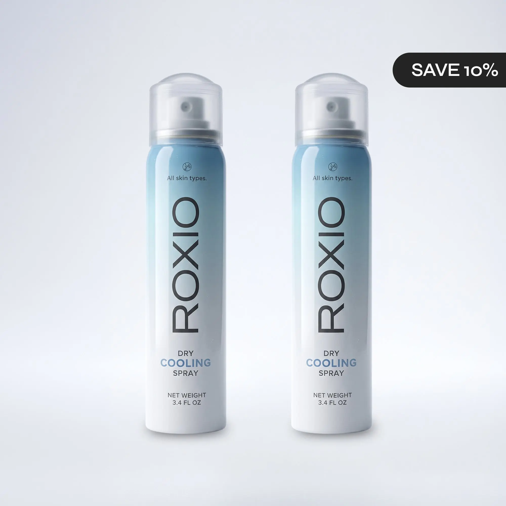 ROXIO Dry Cooling Spray - 3.4 FL OZ / 100 ml - Instantly Cools Down Body Temperature - Suitable for All Skin Types - Perfect for Everyday Support, Outdoor Activities, Hot Flashes, Sports & Exercise