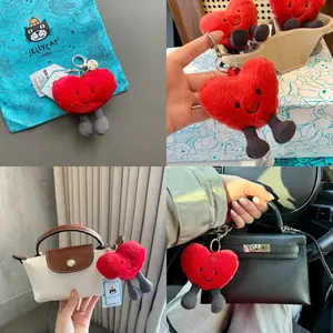 Red Heart - Soft and Mini-Sized Stuffed Keychain, Cute Animal Food Plushie, Fun Gift Idea for Kids, Birthdays, and Collectors, Keychain Toy