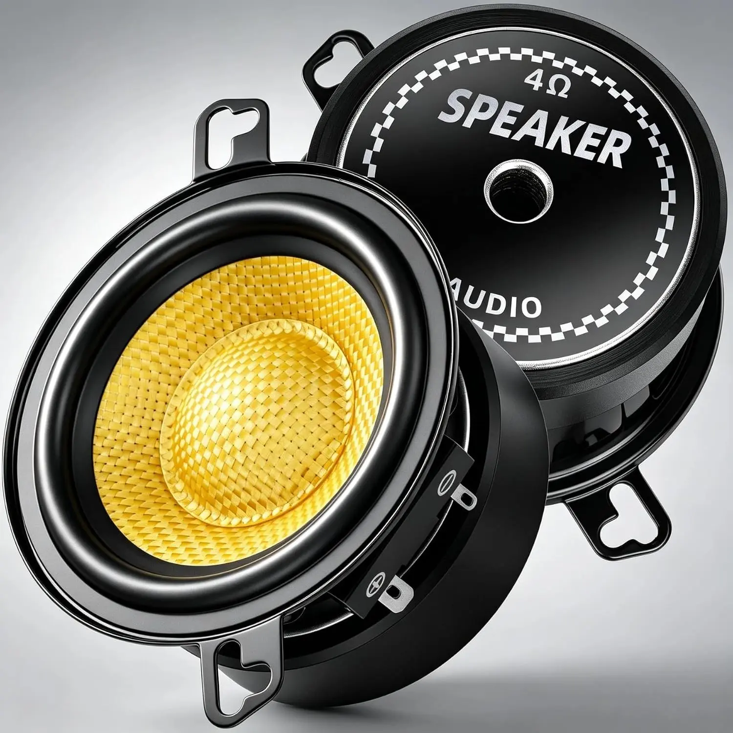 3.5 Inch Car Speakers, 4 Ohm, Glass Fiber Cone for Deep Bass & Clear Mids – High Sensitivity, Shockproof Design
