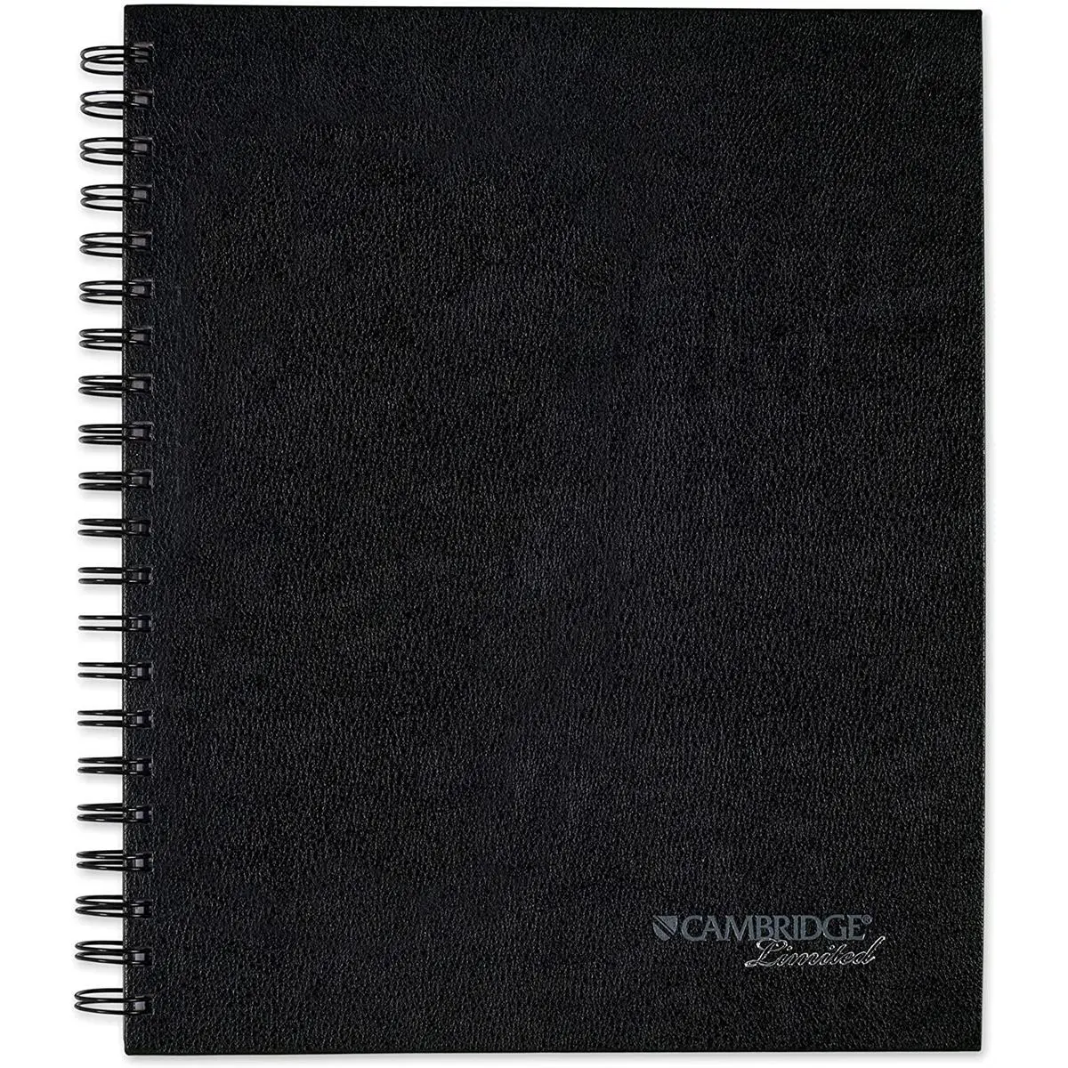 Mead MEA06100 Hardbound Notebook - 1 Subject, 80 Sheets, 11in x 8.50in, Black Linen Foil-Stamped Cover, Double Wire Binding, Double-Sided Pocket, Legal Ruled, Perforated Easy-Clean Removal, Subject Tabs, Label with Tab