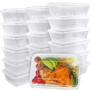 [50 PACK 50OZ] Disposable Meal Prep Container Large For , Plastic Storage Containers with Lids Freezer Microwave Dishwash Safe, Clear Bento Box Stackable   1500ml