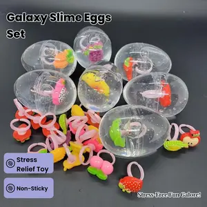 9 Pack Slime Eggs Easter Basket Stuffers Easter Eggs Toys for Kids Boys Girls Non-Sticky Stress Relief Fidget Toys Easter Gifts for Classroom Exchange Slime Egg Ball Party Favors