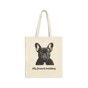 French bulldog Cotton Canvas Tote Bag