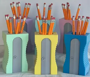 Giant Pencil Sharpener Desk Organizer, 3D Printed Pen Holder for Teachers, Fun Office Decor, Back to School Student Gift, Art Supply Storage
