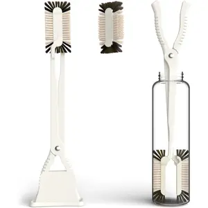 Bottle Brush and Two Replacement Brush Heads Set 16-Inch Extra Long Handle Bottle Brush with Stand Bottle Cleaner Perfect for Deep Bottles