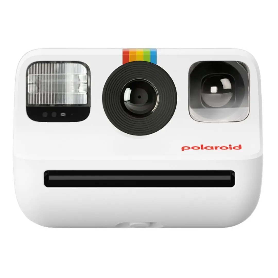 White Polaroid Go Generation 2 New Classic Instant Camera with Selfie Mirror, Self-Timer, Double Exposure, Capture Real Life Function, Color Filters, Automatic, 30 Percent Recycled Materials