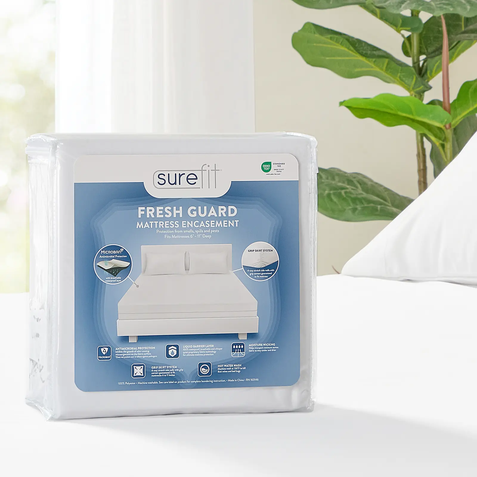 Freshguard Essential & Allerguard Zipped Mattress Encasement, Waterproof, Breathable & Quiet Mattress Protector, Odor-Resistant, 6-Sided Zippered Encasement, Fits 6"-15" Mattresses, Washable Mattress Cover