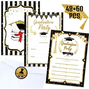 156PCS Graduation Invitations 2026 Cards with Envelopes Stickers - Grad Congrats Announcements Supplies(2 Styles)