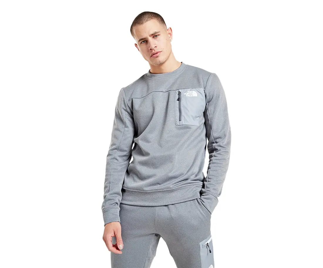 THE NORTH FACE Men's Mittelegi Crewneck Pullover Active Sweatshirts, Long Sleeve Casual Top for Sports & Outdoors, Menswear, Plain, Round Neck, Tops