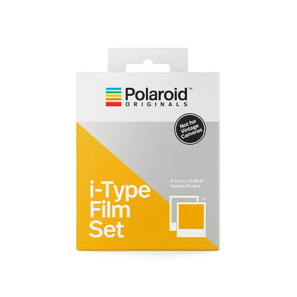 Polaroid Originals Optimized Instant Print Camera Film Set - Rechargeable Batteries Included, i-Type Camera Accessory, 8 Color Exposures, 8 B&W Exposures, Advanced Chemistry