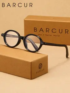 BARCUR Round Frame Lightweight PC Men's Blue Light Blocking Glasses, Fashion Full Rim Design, Smooth Comfortable Fit, Perfect Gift Choice, All Seasons Glasses, Eyeglass Frames