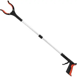 2024 Upgrade Grabber Reacher Tool, 360° Rotating Head, Wide Jaw, 32" Foldable, Lightweight Trash Claw Grabbers for Elderly, Reaching Tool for Trash Pick Up Stick, Litter Picker, Arm Extension (Orange)