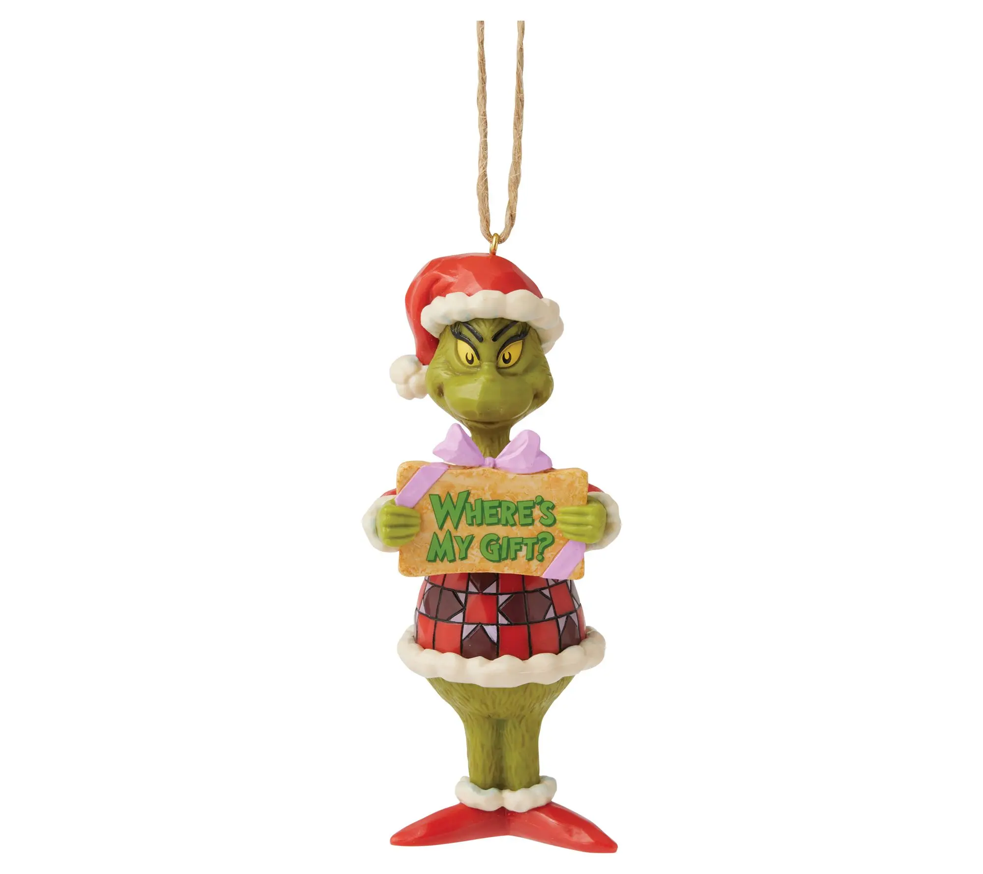 Jim Shore Grinch Grinch Message Ornament Hanging Ornament 5in Jim Shore Grinch Grinch Message Ornament Hanging Ornament 5in