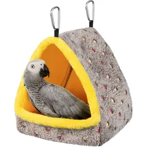 Large Winter Warm Bird Nest House, Comfortable Bird Bed with Cushion, Suitable for Cage Use, Hanging Hammock Shelter Hideaway House Gift, Suitable for Macaws and African Grey Parrots