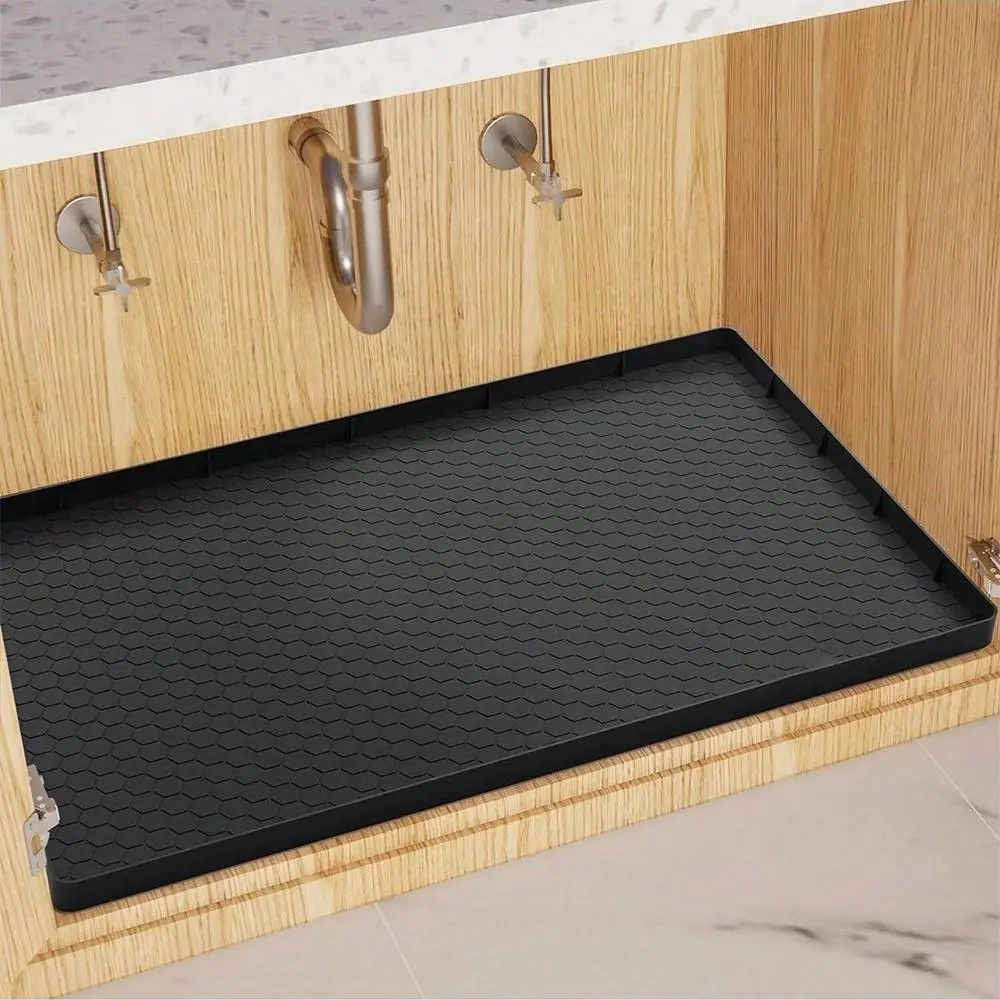 Silicone Sink Bottom Mat, 1 Count Kitchen Sink Waterproof Water Splash Proof Sink Mat, Cabinet Sink Protector for Home Kitchen Dining Room Bathroom