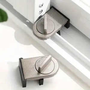 4-Pack Aluminum Alloy Slide Lock, Anti-Pinching, Anti-Theft, Anti-Drop Function and Safety Lock, Suitable for Home Bedroom, Bathroom, Office