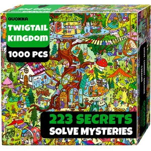 QUOKKA 1000 Piece Puzzle for Adults – 223 Hidden Secrets & Engaging Audio Story – Collect All Four Adult Puzzles in Series to Build One Epic Mystery Realm (Twigtail Kingdom)