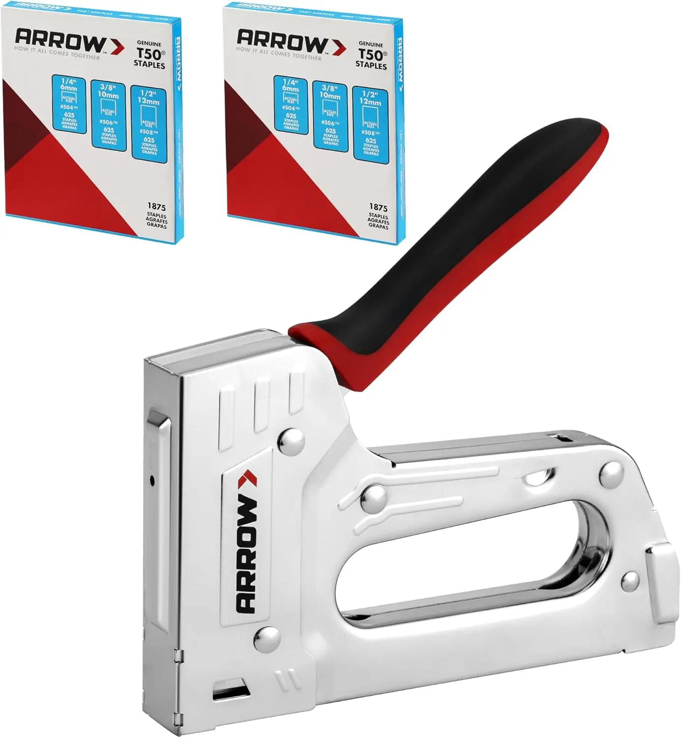 #blackfriday Arrow T55BL Staple Gun Kit, Heavy Duty Manual Stapler with 3750 Pieces T50 1/4", 3/8", 1/2" Staples, Soft Rubber Grip, for Upholstery Professional Projects