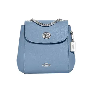 COACH Convertible 18 Crossbody and Backpack for Women – Pebbled Leather, Cornflower Blue