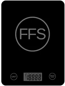 FFS Tempered Glass Kitchen Scale with Automatic On/Off Feature Measures in Grams Ounces & Fluid Ounces Ideal for Meal Planning and Baking