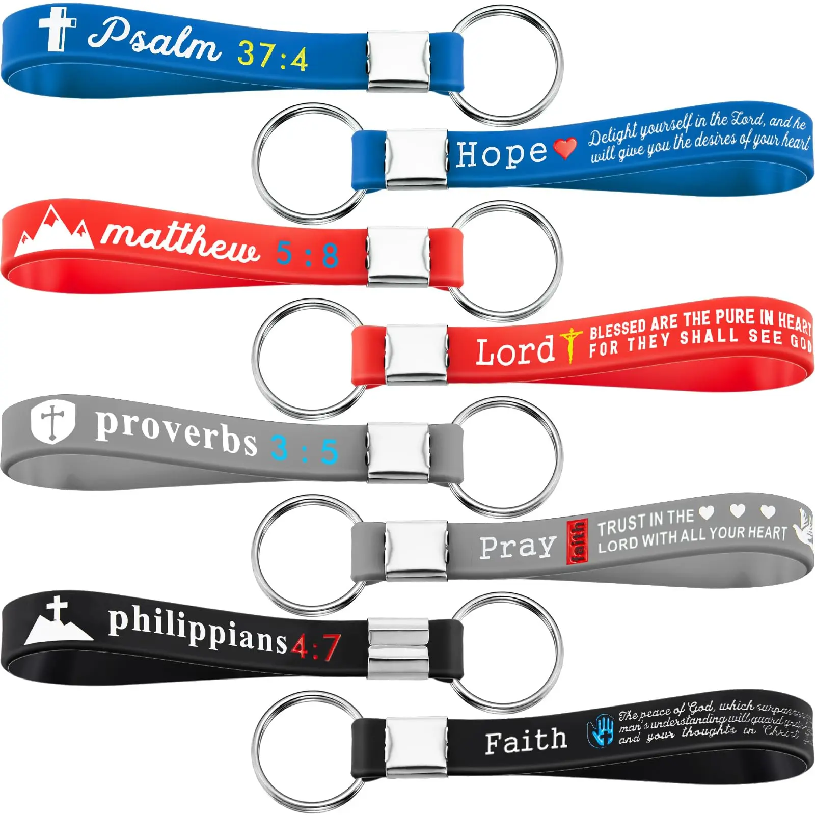 24/36/100Pcs Bible Verse Keychains Christian Trendy Keychain Wristlet for Bible Study Church Group Sunday School Baptism Gift Religious Party Favor Inspirational Gifts for Family Friends Backpacks Keys Daily Use Accessories