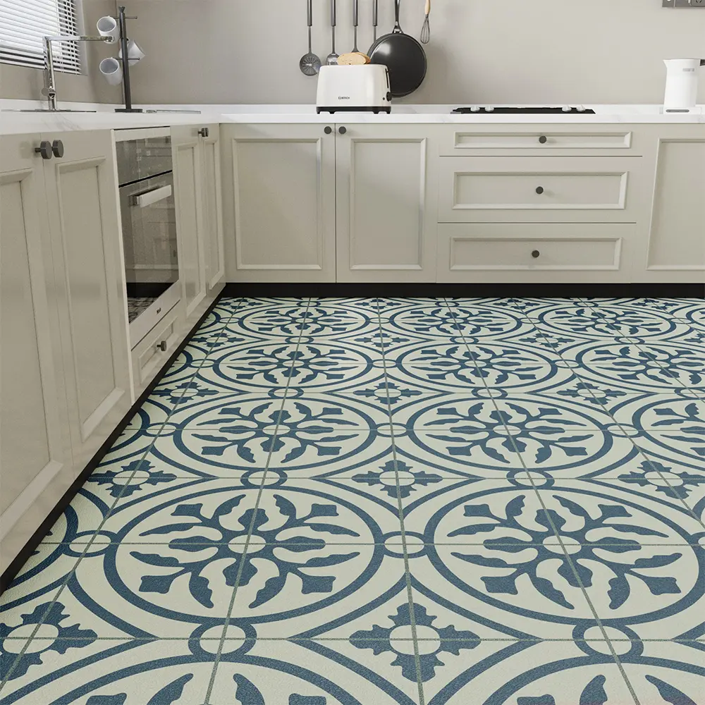 Jeedeson Peel and Stick Vinyl Floor Tile Roll, Wear-Resistant Self-Adhesive 2x2 Vinyl Flooring for Bathrooms, Kitchens, 120in x 24in, Peel And Stick Vinyl Flooring
