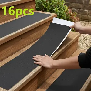 Outdoor Stair Treads, Suitable for Wooden Treads and Outdoor Stairs, Stair Treads Pad, Black, 5-16
