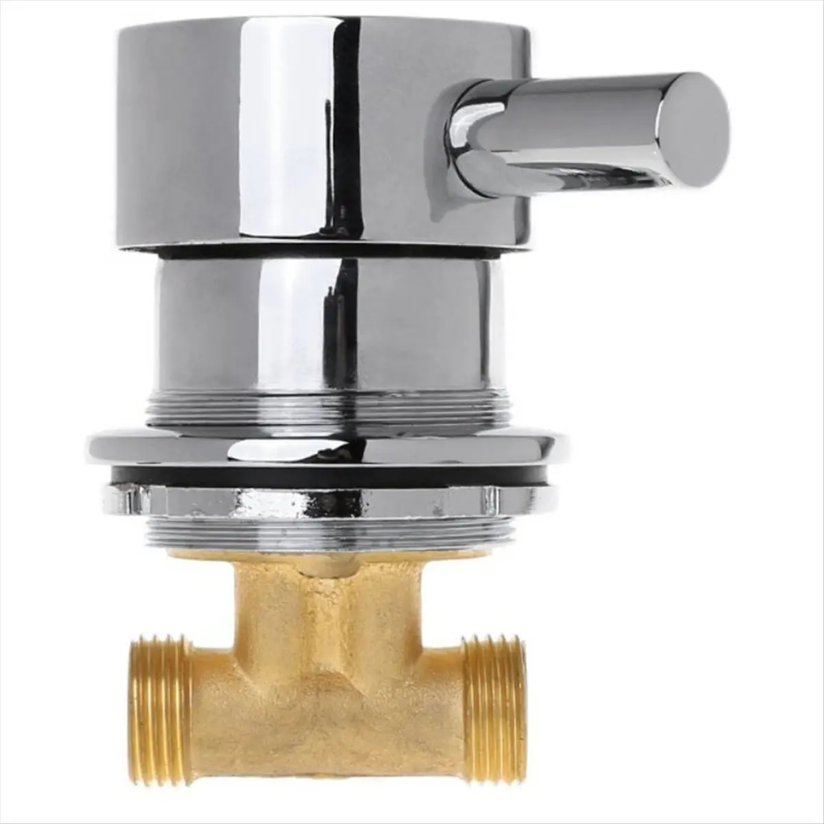 Thick Brass Thermostatic Hot & Cold Water Mixing Valve with G1/2 Thread, 2-In & 1-Out Shower Room Faucet, 1 Water Mixing Support, Built-In Check Valves for Easy Control & Backflow Prevention, Metal Construction, Prevents Backflow