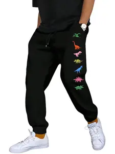 Men's Dinosaur Print Pocket Drawstring Waist Sweatpants, Summer Outfits, Regular Fit Casual Soft Streetwear Jogger Pants for Outdoor Daily Wear, Men's Trousers for All Seasons, Relaxed Fit Pants, Streetwear Joggers