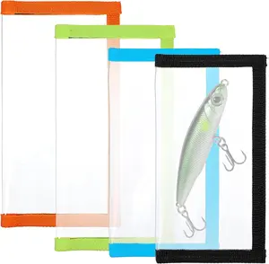 4 Pack Fishing Lure Wraps Clear Fishing Bait Wraps Lure Covers Wrap Hook Protector PVC Binder Protects Organizes Lures Secure Protectors Holder Storage in 2 Sizes for Various Lures