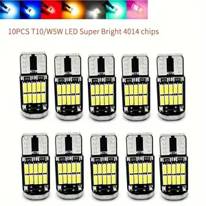 10PCS Car LED Light Bulb T10 W5W 194 501 Led Bulbs Decoding No Error Car Interior Light Roof 26 Light Beads, Decoding 4014, Brighten Your Car Interior, Car Interior Lighting!