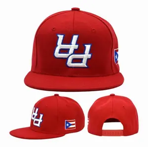 Red Blue White Puerto Rico PR Upside Down 3D Puff Embroidered Snapback Trucker Hat Baseball Cap Unisex Fit All Season  for Men Women