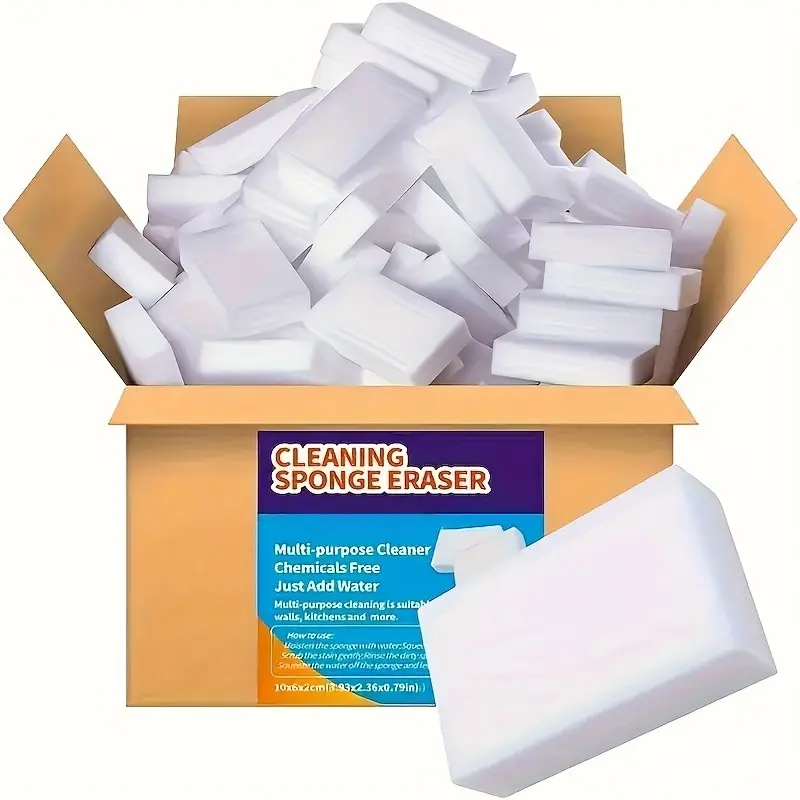50pcs Magic Sponge Eraser, Multi-Surface Cleaning Pads, Scrubbing Pads, Scrubber Sponges, Non-Scratch Foam Sponges for Kitchen, Bathroom, Hotel, Restaurant Use