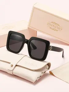 Stylish Women's Oversized Classic Shades Glasses for Big Faces, Includes Elegant Glasses Case and Cloth, Perfect Daily Accessory and Gift Option