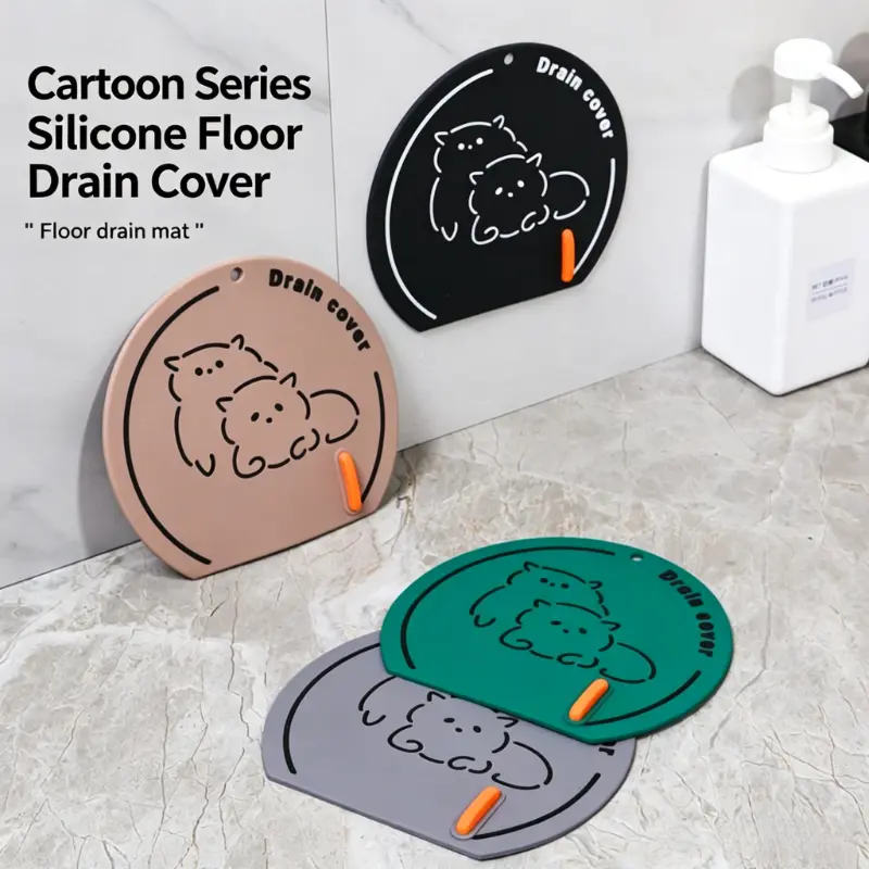 Reusable Silicone Drain Cover Pad Bathroom Kitchen Sewer Deodorant Tool