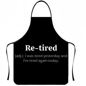 Funny Re-tired Pattern Polyester Apron, 1 Count Cooking Apron, Kitchen Aprons, Valentine's Day Gift, Apron for Women,Mother's Day Gift,Nails Design Tool, Apron for Men,Kitchen Accessory,Nails Design Tool, Household Items